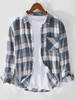 ZAFUL Chemise à Bouton et Carreaux avec Poche Xl Bleu