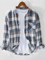 ZAFUL Chemise à Bouton et Carreaux avec Poche Xl Bleu