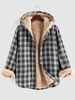 ZAFUL Chemise à Capuche à Carreaux à Doublure Fourrée M Noir