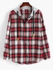 ZAFUL Chemise à Capuche à Carreaux Contrastée de Grande Taille