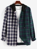 ZAFUL Chemise à Capuche à Carreaux Contrastée Imprimée 2xl