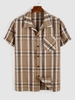 ZAFUL Chemise à Carreaux avec Poche à Manches Courtes Xl Café