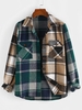 ZAFUL Chemise à Carreaux en Blocs de Couleurs en Flanelle avec Poche Poitrine S Vert profond
