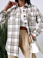 ZAFUL Chemise à Carreaux Goutte Epaule avec Poche L