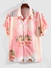 ZAFUL Chemise à Imprimé Ange à Manches Courtes M Orange clair