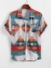 ZAFUL Chemise à Imprimé Géométrique à Imprimé Aztèque Ethnique Tribal M Multi a
