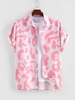ZAFUL Chemise à Imprimé Vache à Manches Courtes Xl Rose clair