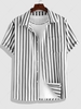 ZAFUL Chemise à Rayure Verticale Bontonnée à Manches Courtes Xl Gris