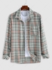 ZAFUL Chemise à Tartan en Flanelle à Manches Longues L Gris clair