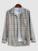 ZAFUL Chemise à Tartan en Flanelle à Manches Longues L Gris clair