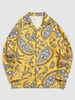 ZAFUL Chemise Boutonnée à Imprimé Fleur Cachemire Xl Jaune