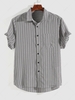 ZAFUL Chemise Boutonnée à Imprimé Rayure Verticale S Gris foncé