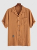 ZAFUL Chemise Boutonnée à Manches Courtes Xl Café