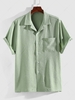 ZAFUL Chemise Boutonnée avec Poche en Avant Design L Vert clair