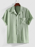 ZAFUL Chemise Boutonnée avec Poche en Avant Design L Vert clair