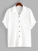 ZAFUL Chemise Boutonnée avec Poche en Avant Design Xl Blanc