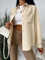 ZAFUL Chemise Boutonnée avec Poches en Avant S Café lumière
