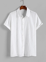 ZAFUL Chemise Boutonnée en Couleur Unie Xl Blanc