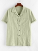 ZAFUL Chemise Boutonnée Imprimée en Jacquard à Col Cranté S Vert clair