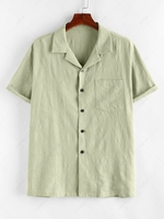 ZAFUL Chemise Boutonnée Imprimée en Jacquard à Col Cranté S Vert clair