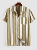 ZAFUL Chemise Boutonnée Rayée Contrastée Imprimée à Manches Courtes M Deep yellow