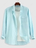 ZAFUL Chemise Boutonnée Rayée Imprimée à Manches Longues avec Poche Xl Vert clair