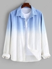 ZAFUL Chemise Boutonnée Teintée à Manches Longues M Bleu clair