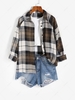 ZAFUL Chemise Classique Boutonnée à Carreaux M Café profond