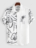 ZAFUL Chemise Décontractée à Imprimé Rose Graffitis M Blanc