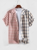 ZAFUL Chemise Décontractée Bicolore Motif à Carreaux M