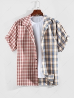 ZAFUL Chemise Décontractée Bicolore Motif à Carreaux M