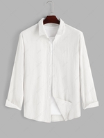 ZAFUL Chemise Décontractée Boutonnée en Couleur Unie L Blanc