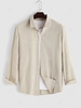 ZAFUL Chemise Décontractée Boutonnée en Couleur Unie M Café lumière