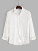 ZAFUL Chemise Décontractée Boutonnée en Couleur Unie Xl Blanc