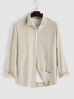 ZAFUL Chemise Décontractée Boutonnée en Couleur Unie Xl Café lumière