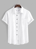 ZAFUL Chemise Décontractée Boutonnée en Couleur Unie M Blanc