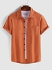 ZAFUL Chemise Décontractée Boutonnée en Couleur Unie M Café