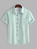 ZAFUL Chemise Décontractée Boutonnée en Couleur Unie M Vert clair