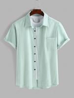 ZAFUL Chemise Décontractée Boutonnée en Couleur Unie M Vert clair