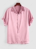 ZAFUL Chemise Décontractée en Couleur Unie en Satin S Violet clair