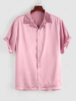 ZAFUL Chemise Décontractée en Couleur Unie en Satin S Violet clair