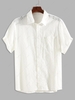 ZAFUL Chemise Décontractée en Jacquard à Manches Courtes L Blanc