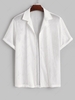ZAFUL Chemise de Plage Evidée Transparente à Manches Courtes L Blanc