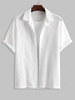 ZAFUL Chemise de Plage Evidée Transparente à Manches Courtes Xl Blanc