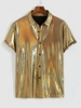 ZAFUL Chemise de Soirée Boutonnée Métallisée Xl D