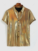ZAFUL Chemise de Soirée Boutonnée Métallisée Xl D