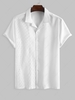 ZAFUL Chemise en Dentelle Transparente Jointive à Manches Courtes M Blanc