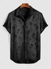 ZAFUL Chemise en Jacquard à Manches Courtes L Noir