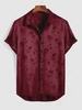 ZAFUL Chemise en Jacquard à Manches Courtes M Rouge foncé
