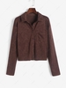 ZAFUL Chemise en Tissu avec Poche M Café profond